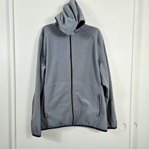 Old Navy Active Men Gray Full Zip Fleece Lined Hooded Athletic Casual Jacket XXL
